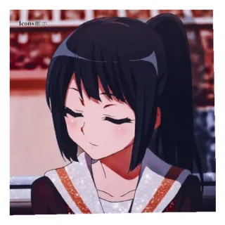😑 icons Anime, Ragazza, Icona, Cartone animato, Ritratto, Carino, Giovane telegram sticker