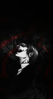 😂 Light Yagami Death Note 动漫, 死亡笔记, 夜神月, 漫画, 黑暗, 反派, 死神, 基拉 telegram sticker