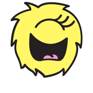 😄 dibujos animados, amarillo, esponjoso, feliz, cara, emoji telegram sticker