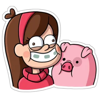 😜 Mabel Pines Gravity Falls cartoon, animated, pig, disney, comedy, character telegram sticker