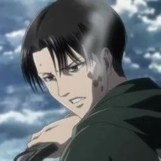 😒 Levi Ackerman Attack on Titan Anime, Ataque dos Titãs, Levi, Levi Ackerman, Soldado, Mangá, Dano de batalha, Personagem telegram sticker