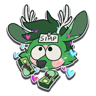 😍 SIMP олень, мультфильм, деньги, наличные, симп, милый telegram sticker