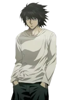 😑 L Lawliet Death Note Anime, Detective, Manga, Death Note, L, Lawliet telegram sticker