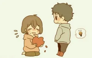 ❤️ triste, desamor, dibujos animados, amor, relación, llorando, kawaii telegram sticker