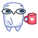 ☕️ schattig, marshmallow, koffie, liefde, hart, kawaii telegram sticker