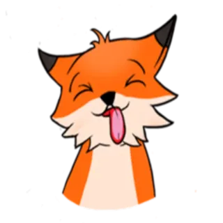 😝 キツネ, 漫画, 動物, 可愛い, 面白い, 舌 telegram sticker