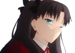 😒 Rin Tohsaka Fate/stay night anime, character, female, magic, mage, Rin Tohsaka telegram sticker