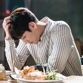 🤦‍♂️ man, sad, frustrated, upset, eating telegram sticker