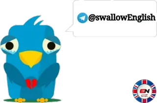 😉 @swallowEnglish Telegram, Inglês, Andorinha, Pássaro, Aprender inglês telegram sticker
