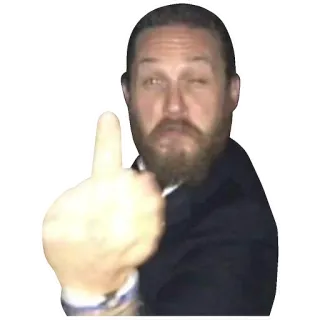 🖕 dito medio, offensivo, maleducato, gesto, tom hardy telegram sticker