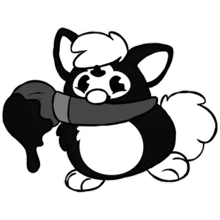 🎨 cartoon, animal, illustration, black and white telegram sticker