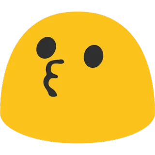 😗 Emoji, Pocałunek, Twarz, Żółty, Blob, Słodki telegram sticker