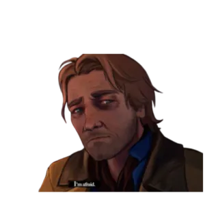 😢 I'm afraid. triste, uomo, spaventato, angosciato, illustrazione telegram sticker