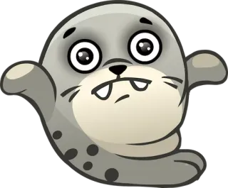 🤔 foca, animal, lindo, dibujos animados telegram sticker