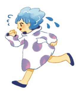 🏃‍♀️ Cartoon, Laufen, Kind, Mädchen, skurril telegram sticker