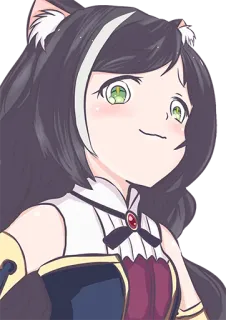 😏 anime, cat girl, manga, cartoon, illustration telegram sticker