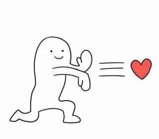 ❤ любовь, сердце, человечек, бросать, мультфильм, милый telegram sticker