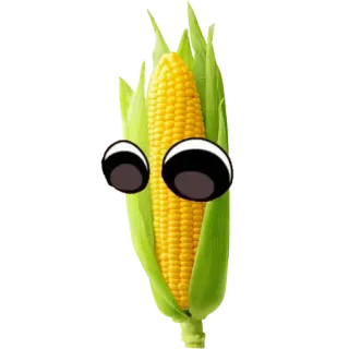 👀 milho, comida, olhos, legume, emoji telegram sticker