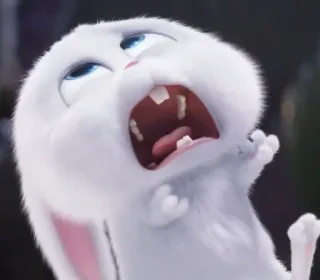 🐰 Snowball The Secret Life of Pets conejo, dibujos animados, animal, divertido, gritando telegram sticker