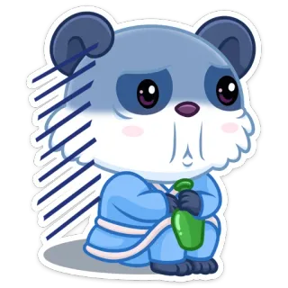 ☹️ Panda, Sztuki walki, Słodkie, Zwierzę, Kreskówka, Niedźwiedź telegram sticker