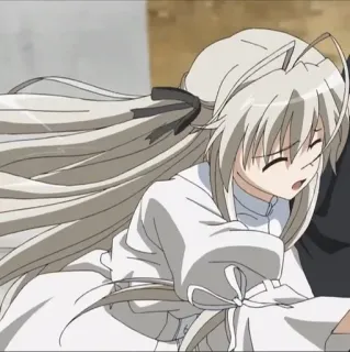 🥛 Anime, Mädchen, Weißes Haar, Süß, Manga whatsapp sticker