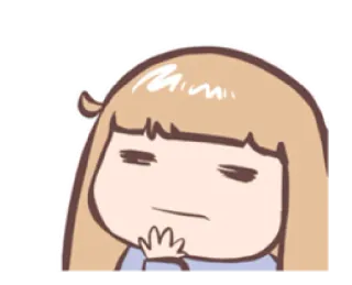😑 Desenho animado, Garota, Pensando, Expressão, Fofo telegram sticker
