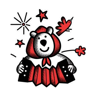 😀 beruang, akordeon, burung, merah, hitam, bintang, imut, hewan telegram sticker