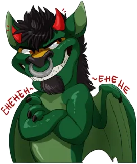 😈 Eheheh демон, мультик, фурри, монстр, усмешка, злой, крылья whatsapp sticker