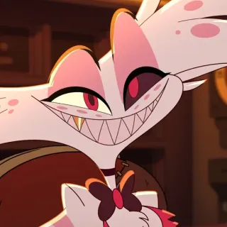 😬 Angel Dust Hazbin Hotel Hazbin Hotel, Angel Dust, dibujos animados, demonio, personaje whatsapp sticker