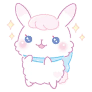🤩 зайчик, милый, животное, каваий, блестящий, кролик telegram sticker