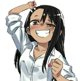✊ Nagatoro Don't Toy With Me, Miss Nagatoro anime, manga, nagatoro, embarrassed, cute, funny telegram sticker