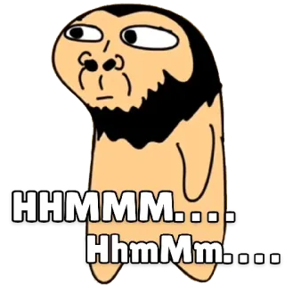 😕 HHMMM... HmmMm... pensando, hmm, confuso, expressão, desenho animado telegram sticker