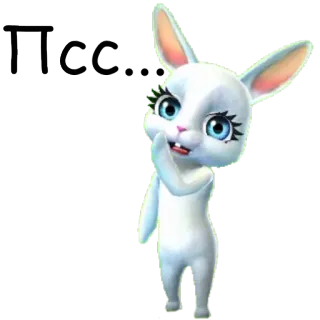😏 Пс кролик, животное, заяц, милый, мультфильм whatsapp sticker