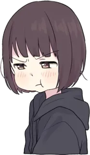 😒 Аниме девушка, Мультфильм, Милый, Цифровое искусство, Персонаж telegram sticker