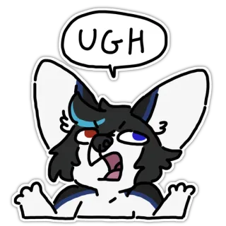 😤 UGH animal, ugh, annoyed, expression, sticker whatsapp sticker
