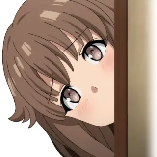👀 Аниме девушка, Подглядывает, Милая, Мультфильм, Аниме, Девушка telegram sticker