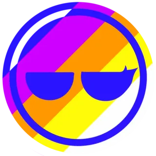 😂 солнцезащитные очки, круто, ретро, круг, абстракция telegram sticker