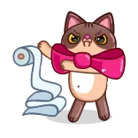 😡 chat, autocollant, papier toilette, nœud, en colère whatsapp sticker