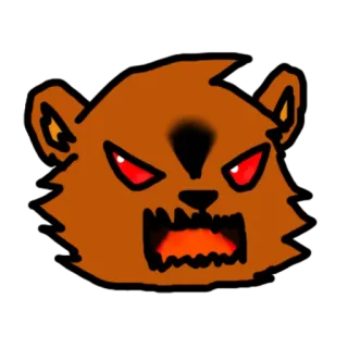 😡 en colère, ours, animal, monstre, dessin animé, créature whatsapp sticker