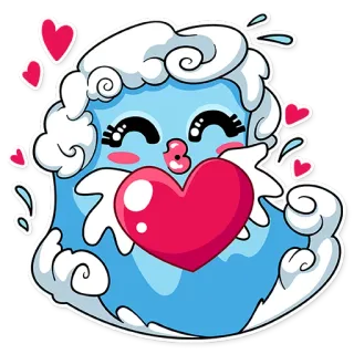🌊 Kartun, Hati, Kawaii, Imut, Cinta, Stiker, Animasi telegram sticker