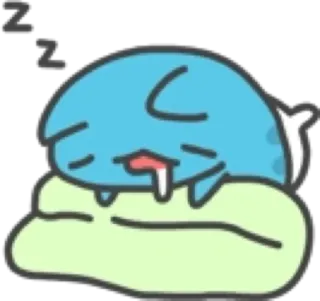 😴 睡眠, 可愛い, クジラ, 枕, 漫画 telegram sticker
