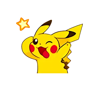 😉 Pikachu Pokemon pikachu, pokemon, desenho animado, animal, estrela, amarelo whatsapp sticker