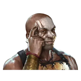 😉 fantasy, character, thinking, portrait, bald, warrior telegram sticker