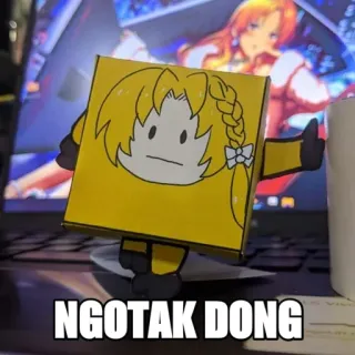 🥴 NGOTAK DONG caixa, desenho animado, menina, anime whatsapp sticker