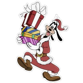 🎅 Goofy глупый, Дисней, Рождество, подарок, мультфильм, персонаж telegram sticker