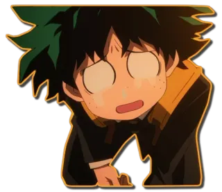 😢 Izuku Midoriya My Hero Academia アニメ, 僕のヒーローアカデミア, 緑谷出久, デク, ステッカー telegram sticker