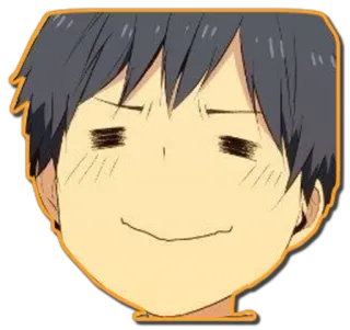 😍 Anime, Soddisfatto, Faccia, Espressione, Manga telegram sticker