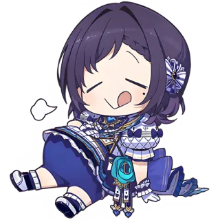 😋 Аниме, Чиби, Милый, Сонный, Мультфильм, Каваий, Персонаж, Сидящий telegram sticker