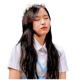 😔 wanita, orang, gadis, potret, asia, korea telegram sticker