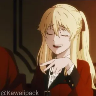 🥢 Mary Saotome Kakegurui anime, girl, blonde, kakegurui, mary saotome telegram sticker